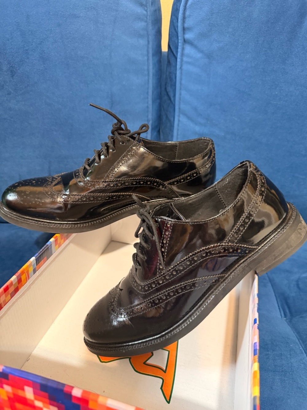 Jeffrey Campbell Black Patent Brogue Flats